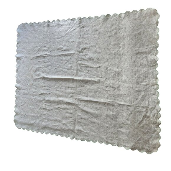 HANDMADE 1938 Clover Moon and‎ Star Quilt Scalloped Edge Floral 84 x 71in - Picture 11 of 16